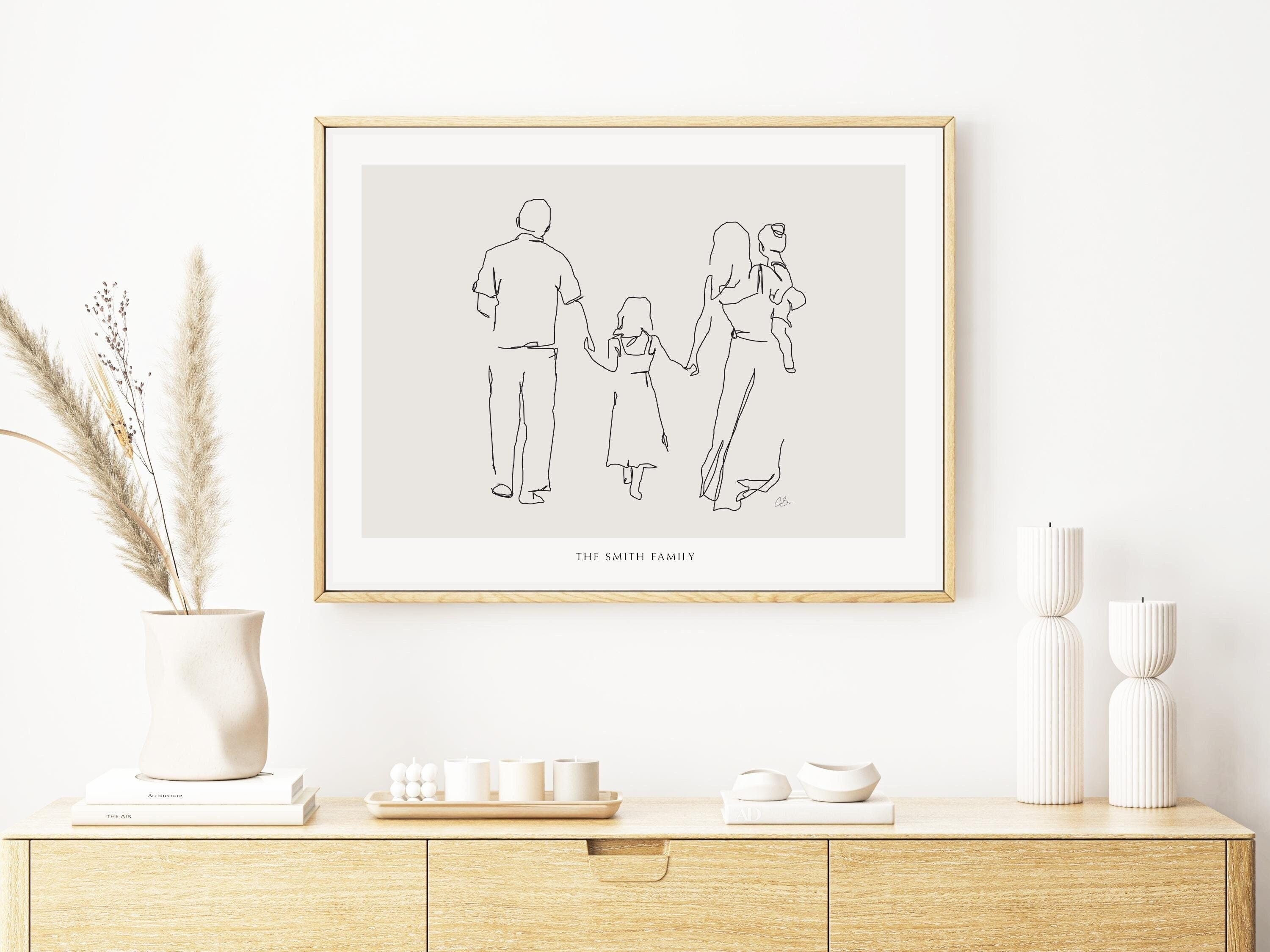 23 Thoughtful Gift Ideas for Mom 16 Family Portrait Gift, Family Illustration Portrait, Family Line Art,…