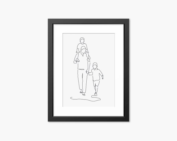 Father and Son Print Family Print Father and Children Print | Etsy