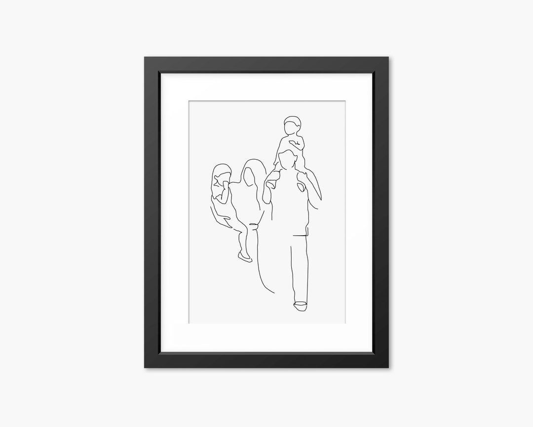 Family Print Family Line Art Line Drawing Family Art Etsy