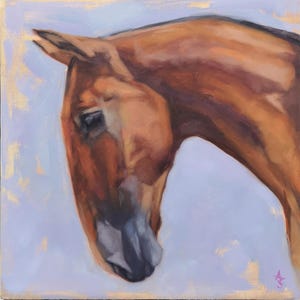 ORIGINAL Oil Painting - Bay Lusitano Horse | Contemporary Equine Art |