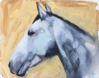 Pintura al óleo de caballo ORIGINAL - Arte equino contemporáneo