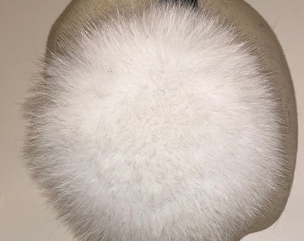 Alaskan Made - Arctic White Fox Fur Earmuffs with Sheered Beaver Liner - FREE. SHIPPING