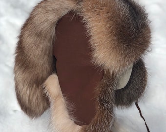 Alaskan Made - Crystal Fox Trapper Hat - Custom Made when ordered