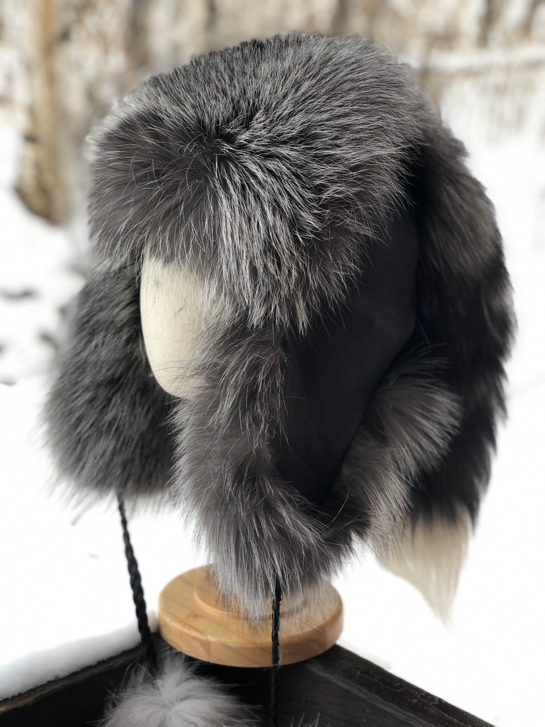 Gray Fox Fox Fur Trapper Hat Silver Fox Trapper Hat Made In Custom