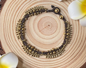 Brass beads and teardrop beads Bohemian/ hippie Anklet