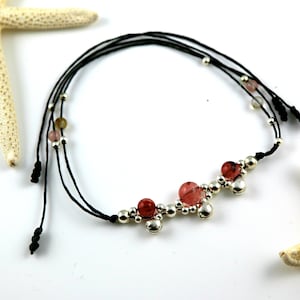 You pick gemstones, beads and jingle bells adjustable bohemian anklet