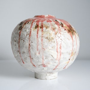 Handmade Stoneware Ceramic Vase: Sculptural Coiling Technique