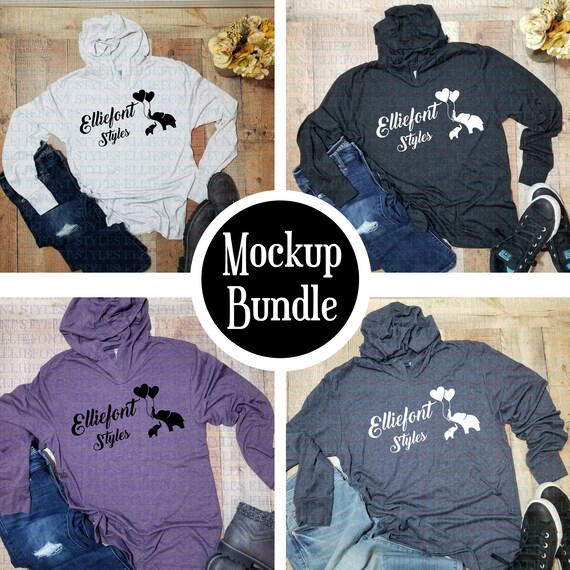 Mockup Bundle Next Level 6021 Unisex Triblend Hooded
