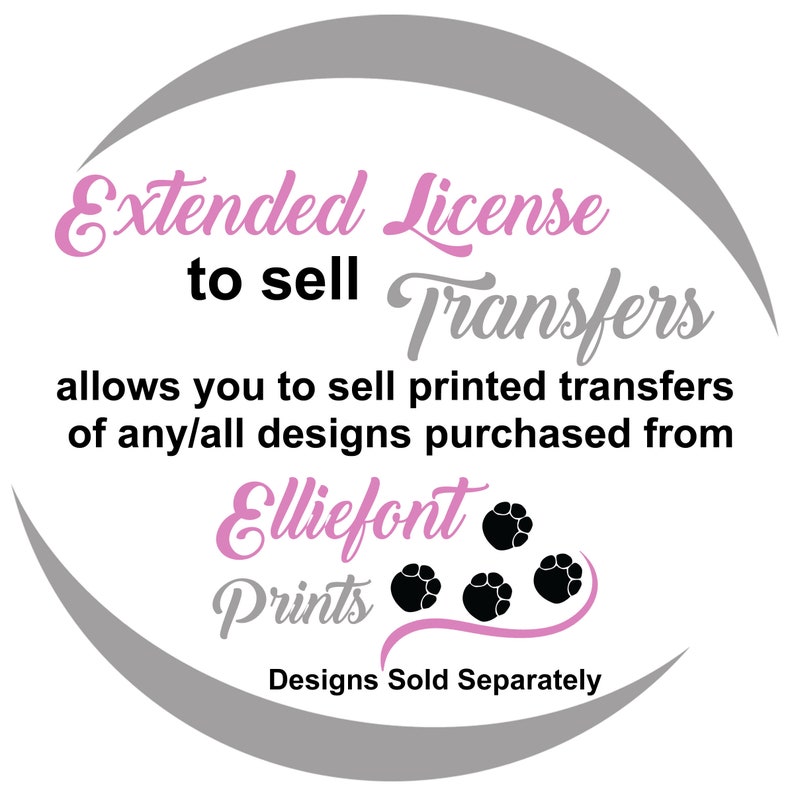 Extended license to sell printed transfers Printable Designs Etsy