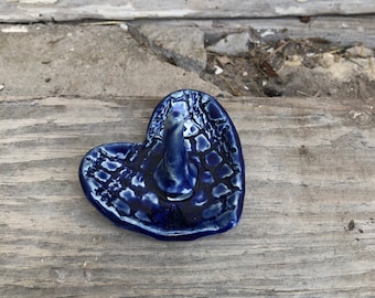 Handmade Ring Holder, Jewelry Holder, Pottery Jewelry Dish, Ring Holder, Blue Ring Holder