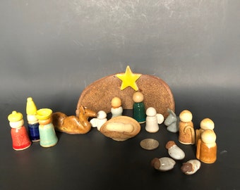 Handmade Clay Christmas Nativity Scene-Complete Set- Osage Clayworks