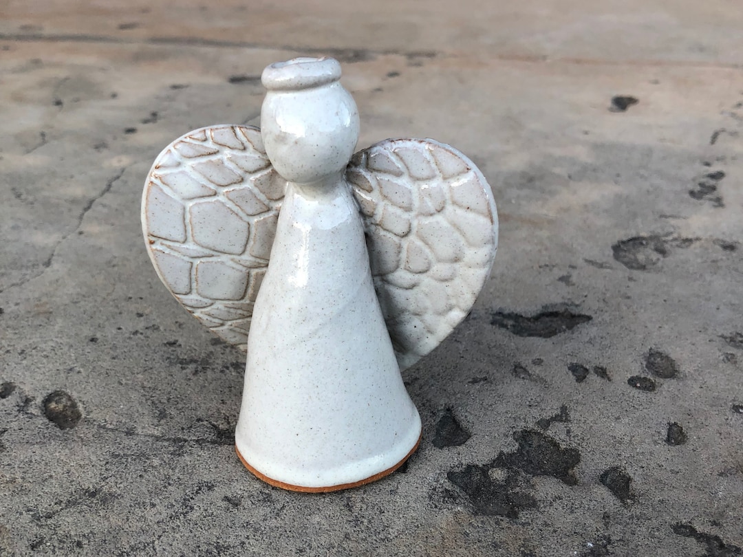 White Ceramic Angel Figurines Etsy