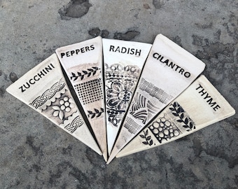 Handmade Garden Marker Plant Stakes: Vegetable & Herb Name Plates