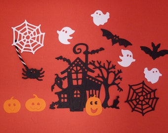 Wykrojniki na Halloween: Zestaw do tworzenia kartek z nawiedzonym domem, duchami i dyniami