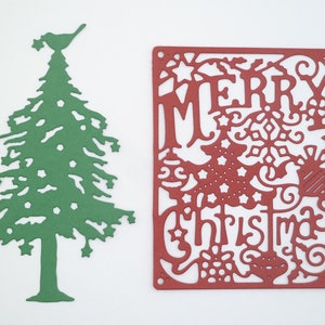 Noël, Décorations de Noël joyeux, Sapin de Noël, Découpes de Noël, Papier découpé père Noël, Embellissements d'hiver