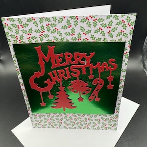 Felices fiestas, les deseo una feliz Navidad Tarjetas y pancartas, Invierno, árbol de Navidad y bastón de caramelo, Tarjetas navideñas únicas hechas a mano