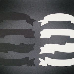 Cortes de banner de rolagem: enfeites de papel cartão preto e branco