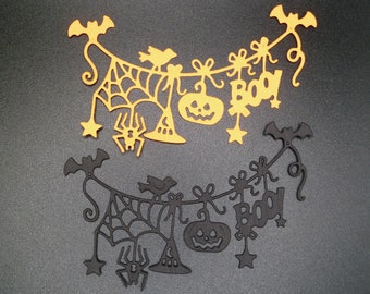 Wykrojniki banerów na Halloween: ozdoby na kartki (zestaw 2 szt.)