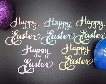 Troqueles de Feliz Pascua: Adornos de cartulina en tonos pastel