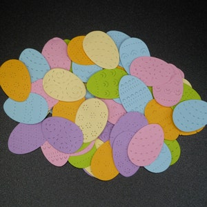 Adornos de huevos de Pascua, tarjetas/álbumes de recortes de confeti de huevos de Pascua, recortes de papel de huevos de Pascua, troqueles de huevos de Pascua, confeti troquelado hecho a mano