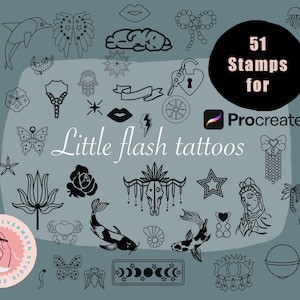 51 Little flash tattoo Bundle Procreate (Digital Download)