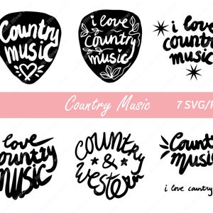 Musique country SVG/PNG, citations clipart musique country, fichiers coupés cow-girl country western, téléchargement cadeau musique country, j'aime cadeau musique country
