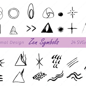 Zen Symbole SVG / PNG, Boho Wohnkultur, spirituelles Geschenk, Zen Symbole Tshirt, spirituelle Zen Symbole, Tarot, Mond Lesungen, Schamane, Rituale