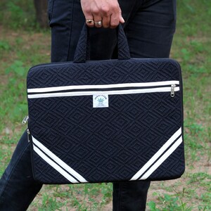 Laptoptasche, Hanf-Laptoptasche, erweiterbare Computertasche Schlanke Aktentasche Leichte, lässige Laptoptasche mit Schaumstoffpolsterung für Geräte, vegane Tasche