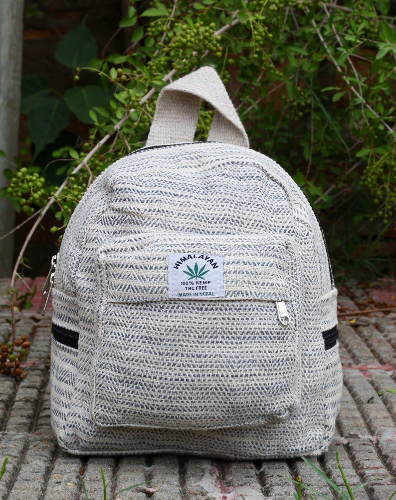 Mini Backpack, Hemp Handmade Backpack, Gift For Woman, Boho Hippie Backpack, Handmade Eco-Friendly Backpack, Birthday Gift, Anniversary Gift image 8