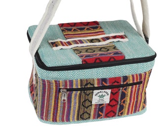 Lunch Box Bag, Hemp Lunch Bag, Gift For Her Him, Lunch Bag Cooler for Office Picnic Outdoors, Reusable Lunch Bag, Handmade Lunch Bag