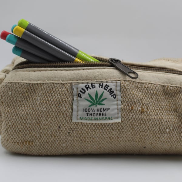 Handmade Hemp Pencil Case, Classic Pencil Case | Gift For Kids | Pen Case | Cute Pencil Case For Girls Boys | Eco friendly Pencil Case Pouch