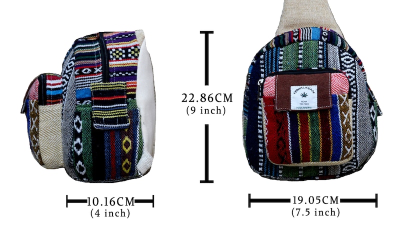 Handmade Vegan Bag, Hemp Sling Bag Funny Pack Cross body bag Hemp CrossBody Bag