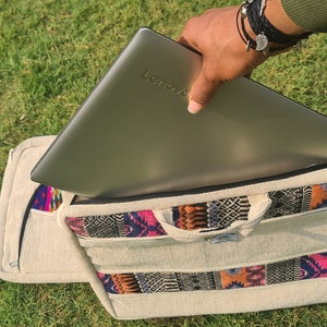 Laptop Bag, Hemp Laptop Bag , Best Gift For Him Her ,Eco-Friendly Laptop Case, Anniversary Gift, Eco-friendly Bag image 10