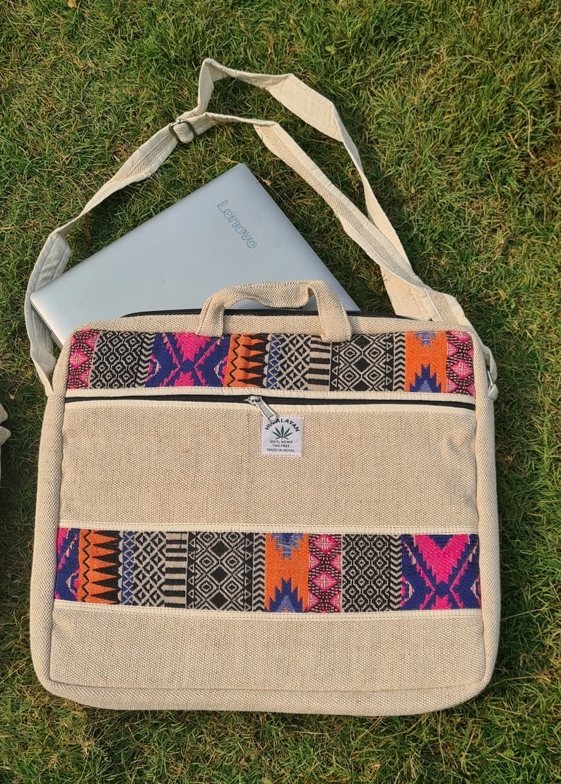Laptop Bag, Hemp Laptop Bag , Best Gift For Him Her ,Eco-Friendly Laptop Case, Anniversary Gift, Eco-friendly Bag image 4