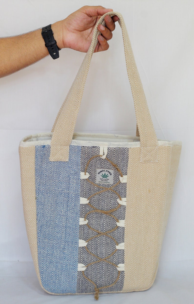 Hemp Shopping Tote Bag Handmade Multi-Purpose Women Bag best for Market & Festival Bag image 5