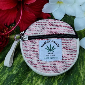 Petit porte-monnaie en chanvre de voyage et petit sac à main pour un usage quotidien Respectueux de l'environnement et végétalien, portefeuille léger pour enfants