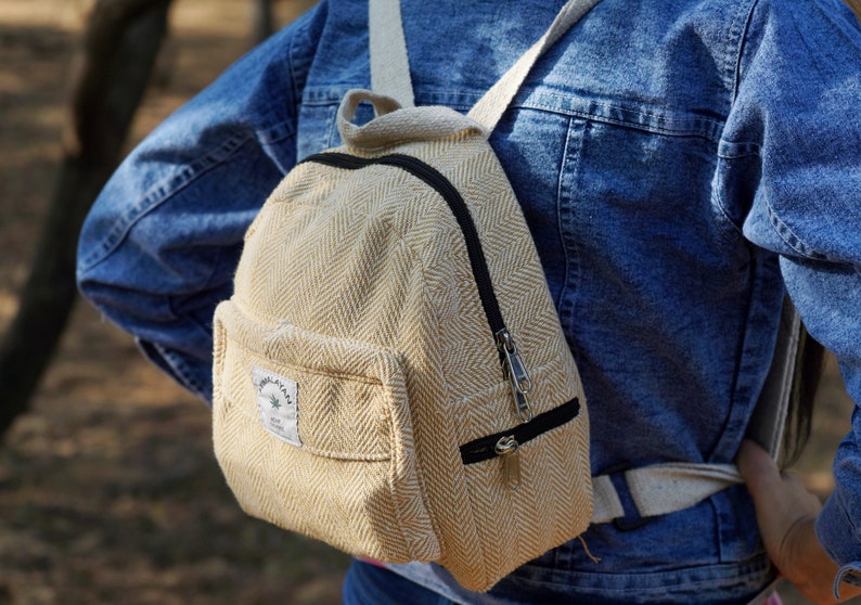 Mini Backpack Hemp Backpack Ecofriendly Multi Color Etsy