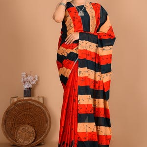 Desert Sands – Handcrafted Cotton Saree in Earth Tones festival saree