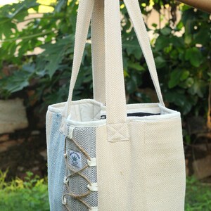 Hemp Shopping Tote Bag Handmade Multi-Purpose Women Bag best for Market & Festival Bag image 4