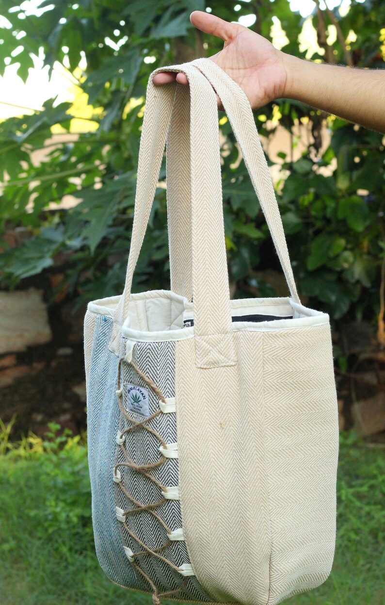 Hemp Shopping Tote Bag Handmade Multi-Purpose Women Bag best for Market & Festival Bag image 4