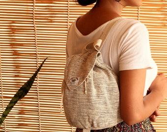 Handmade Hemp Mini Backpack: Eco-Friendly Travel Purse