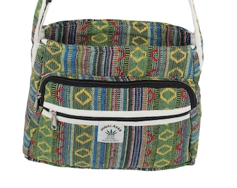 Handmade Hemp Crossbody Bag: Eco-Friendly Hippie Shoulder Purse