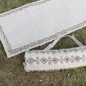 Boho Yoga Mat Bag – Block Print Handloom Cotton – Fits 24” & 27” Mats – Handmade Hippie Yoga Carrier