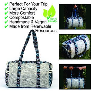 Duffel Bag Overnight Weekender Bag Gym Bag Travel Luggage Bag Boho Hippie style Duffel Bag Eco image 8