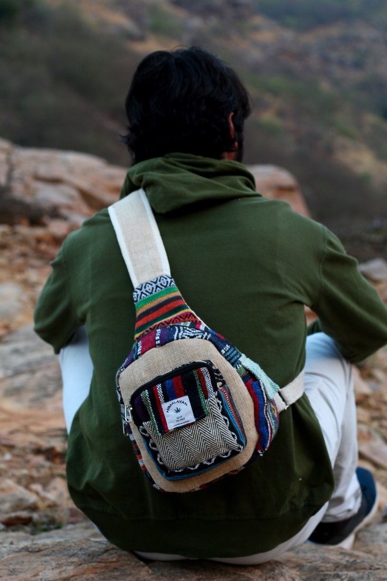 Sling Bag Hemp Sling Bag Cross Body Bag Handmade Shoulder Etsy