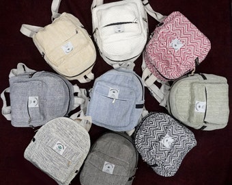 mini backpack | hemp backpack | eco-friendly multi color backpack | unisex backpack | best gift for Christmas gift | vegan boho hemp bag