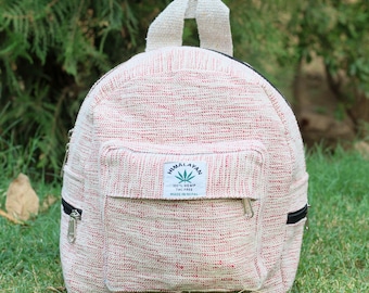 Handmade Backpack, Hemp Mini Backpack, Gift For Women, Women Backpack For Travel, Anniversary Gift, Birthday Gift, Hippie Boho Backpack