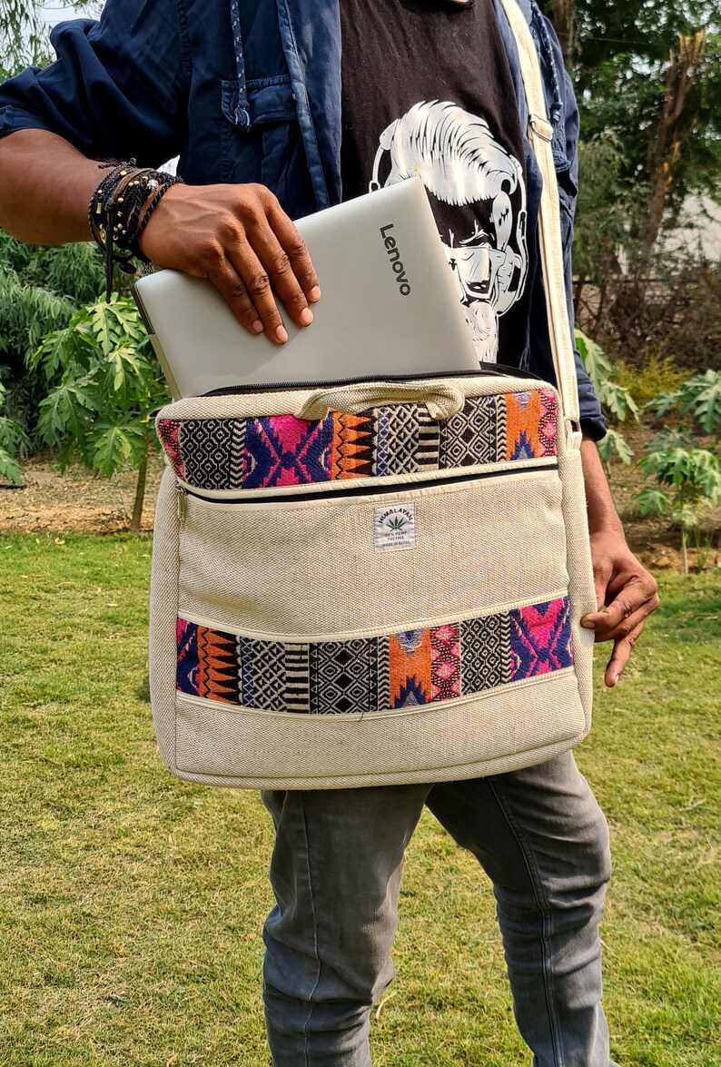 Laptop Bag, Hemp Laptop Bag , Best Gift For Him Her ,Eco-Friendly Laptop Case, Anniversary Gift, Eco-friendly Bag image 2