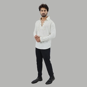 Herren Handloom Baumwolle Kurta – Khadi Feel | Ethnisches Langarm-Shirt | Lässiges Sommer Top