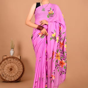 Indian Cultural Bagru Print Cotton Saree – Traditional Handcrafted Drape for everyday use